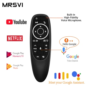 

G10S Pro Voice Backlit Smart Remote Control Mic 2.4G Wireless Air Mouse Gyro IR Learning for Android tv box HK1 H96 Max X96 mini