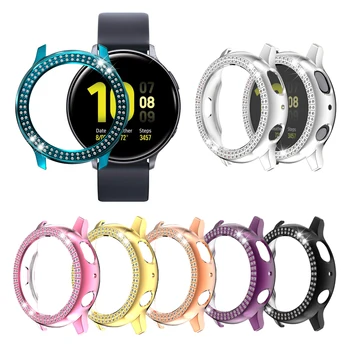 

Plating PC Watch Case Cover For Samsung Galaxy Watch Active 2 40mm 44mm Bling Diamond Ultra thin New Fashion Accessories