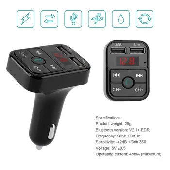 

Dual Bluetooth Handsfree Call FM Transmitter For Car Radio Adapter