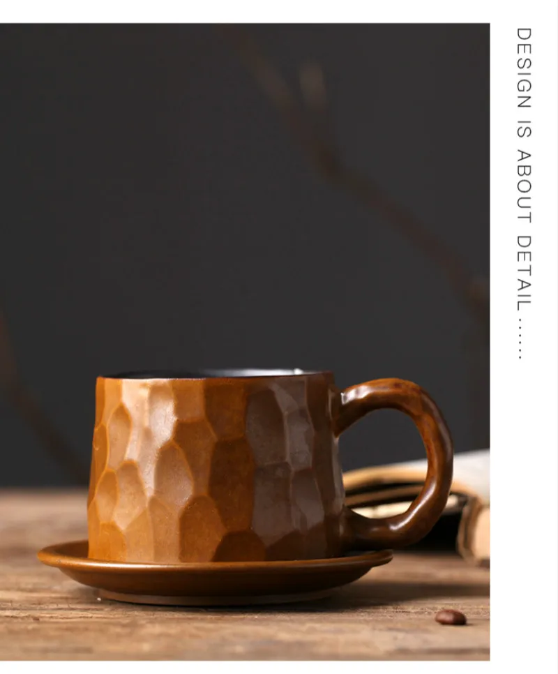 FANTERCY набор посуды ручной работы японская Ретро Керамическая ручная работа кофейная чашка милые кружки эмаль дорожная кружка кофе