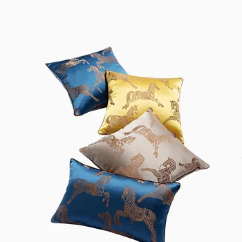 

High Quality Jacquard Sofa Throw Pillow Cover Animal Horse Pattern Cushion cover 30x50/45x45cm Hotel Home Decorative Pillow Case