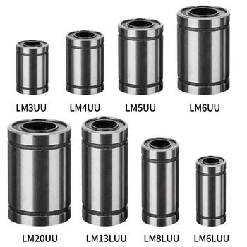 

10pcs/lot Linear Bearings LM3UU LM4UU LM5UU LM6UU LM20UU LM6LUU LM13LUU Linear Bearings for Rods Liner Rail Linear Shaft Parts