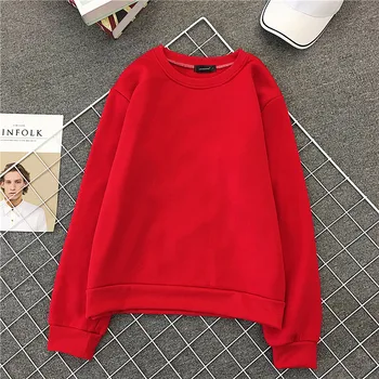 

New autumn and winter loose wild round neck fashion casual long-sleeved sweatshirt green