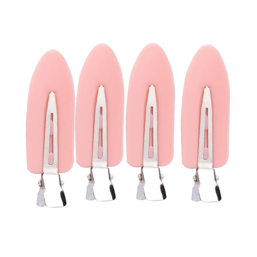 4Pcs Plastic Hair Clip Mixed Color No Bend Hair Bang Clips Seamless Hair Pin For Home or Salon