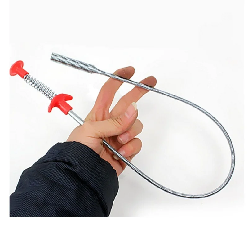 EASY-Long Reach Flexible Claw Pick Up Narrow Bend Curve Grabber Tool Spring Grip 60cm Red