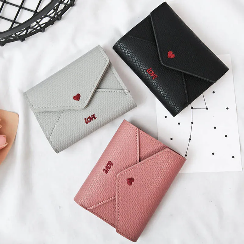 

Leather Women Purse Pocket Ladies Clutch Wallet Small Cartoon Women Short Card Holder Cute Girls Love Wallet Cartera Mujer