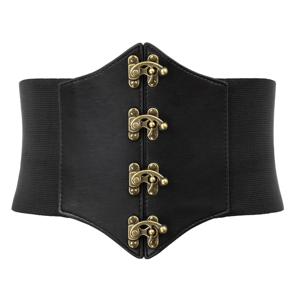 

SD Women Elastic Waist Cincher Ladies Wide Band Retro Vintage Insert Buckle 19cm high quality fashion Waist Cincher