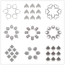 20 шт Античная Серебряная шляпа/цветок/луна-образный Тибетский Стиль Люстра компоненты звенья соединители для DIY серьги ожерелье изготовление