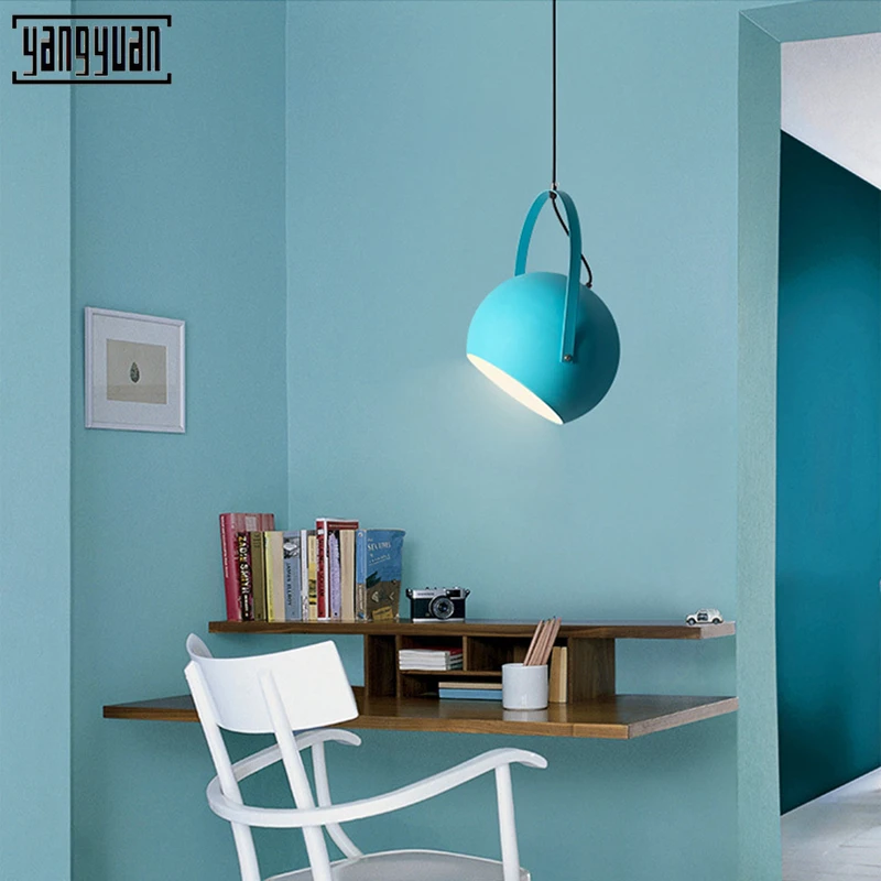 

Nordic Style Pendant Lights Creative Dining Room Lamp Modern Simple Bedroom Bar Iron Colorful Personality Lamp Modern Fixture
