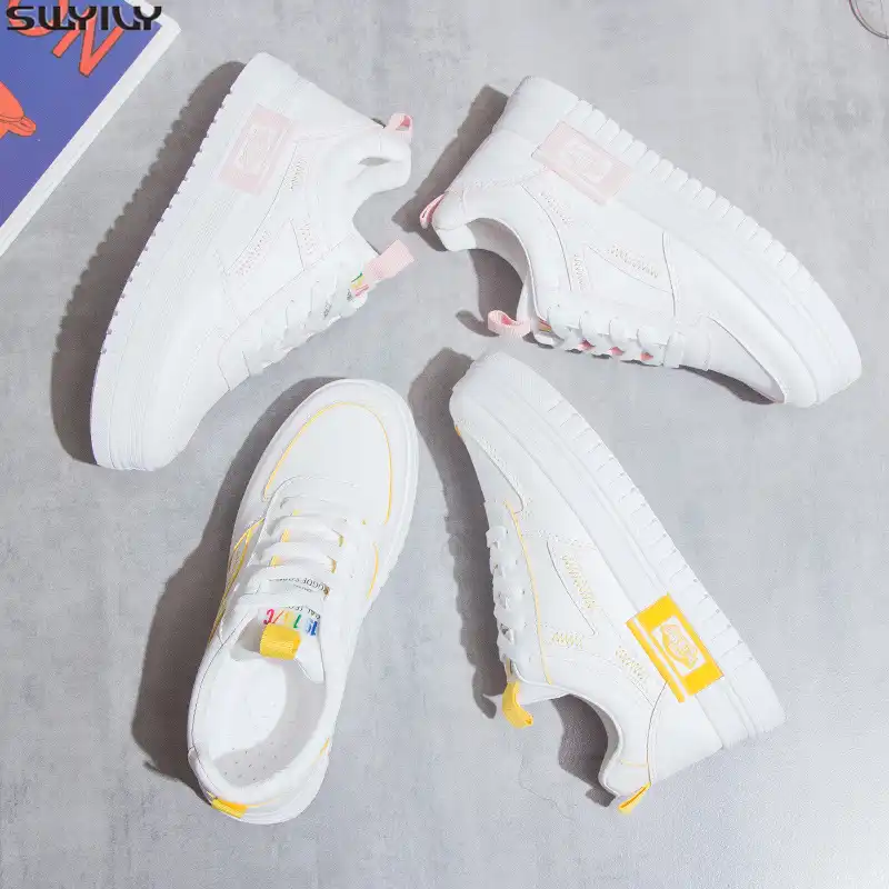 Swyivy Chaussure白スニーカー女性カジュアルシューズ浅い春ファッションの女性の靴プラットフォーム女性スニーカー女性のための レディースヴァルカナイズシューズ Aliexpress