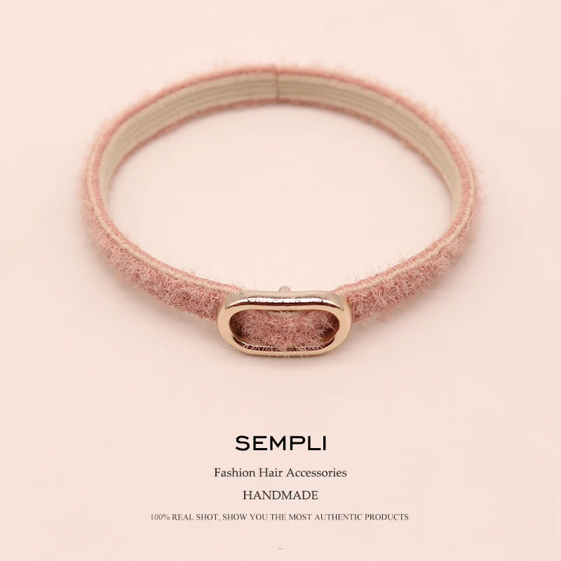 Sempli Women Hair Accessories Headwear Round Circle with Alloy Gum for Girls Ornament Rubber Headbands Elastic Bands |