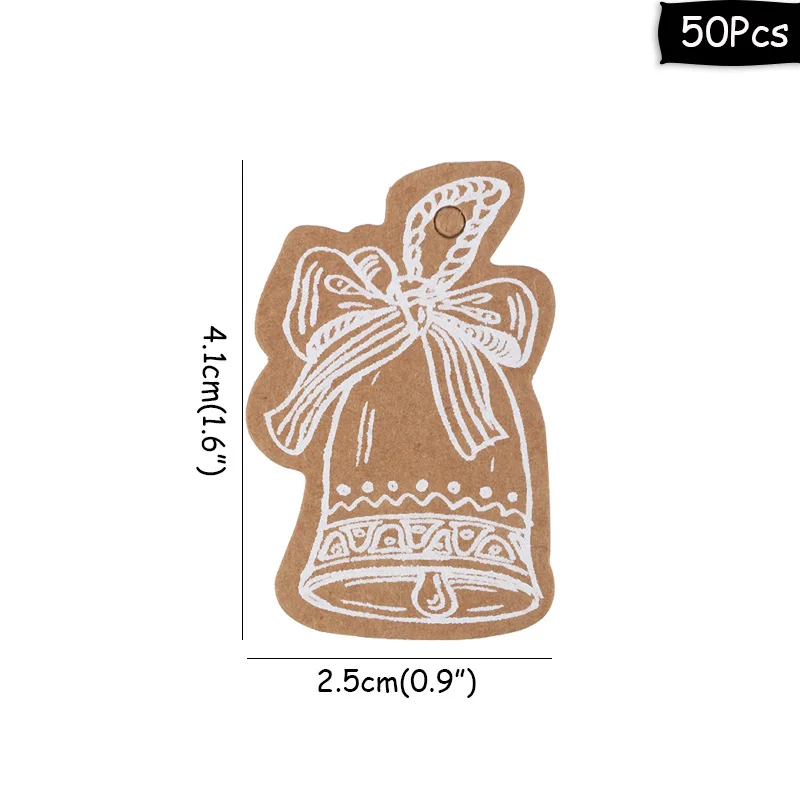 50pcs tags-A Cyuan 50 шт. бирки для рождественских подарков Санта Клаус Снежинка крафт-бумага бирка с веревочной этикеткой Рождественский подарок на Рождество вечерние DIY Поставки - Цвет: 50pcs tags-A