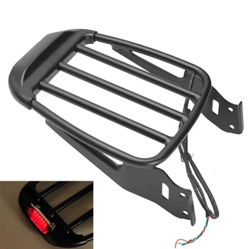 

Motorcycle Two UP Sissy Bar Luggage Rack W/ LED Tail Light Case for Harley Sportster XL 2004-2017