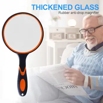 

Portable 10X Magnifying Glass 75/100mm Handheld Magnifier Antique Mahogany Handle Magnifier For Reading Book Loupe Glass