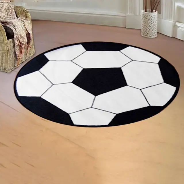 Round Anti-slip Ball Carpet Football Basketball Kids Bedroom Rug Living Room Mat Computer Chair Pad New Polyester Ball Shape 5