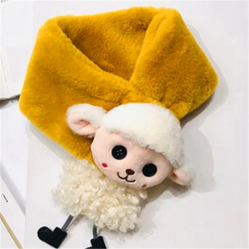 Maomao/шерстяной шарф, детский шарф на осень и зиму, сохраняющий тепло, с милым рисунком, для маленьких девочек, с воротником, для мальчиков, BKX002 - Цвет: BKX002-ginger