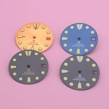 

Watch dial 28.5mm SKX007 dial Seiko NH35 dial C3 Green Luminous for 7002,NH36 movement fit Seiko Turtle skx007 SKX009 watch case