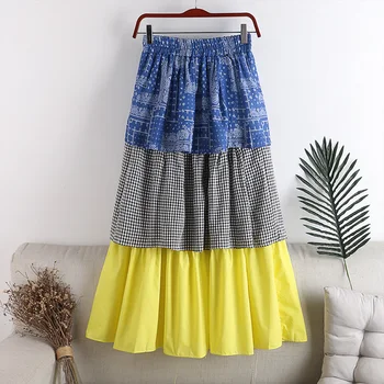 

Cake Fluffy High waist was thin elastic waist Women's A-line Skirts 2020 Spring Autumn Winter Solid Multilayer Ladies Skirt