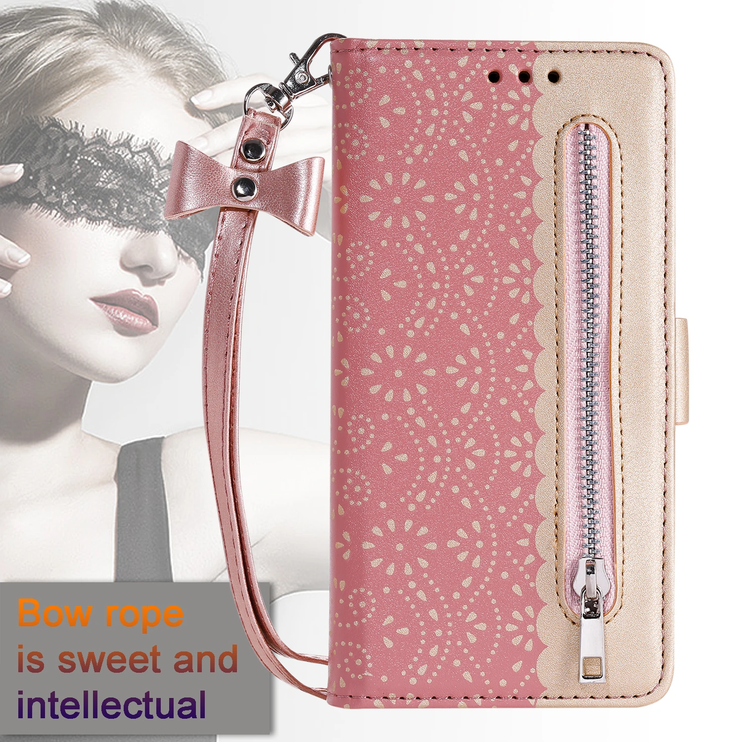 

3D Flower Leather Case For Samsung Galaxy S7 S7Edge S8 S8Plus S9 S9Plus S10 Plus S10E Flip Magnetic Phone Case Cover Rose Gold