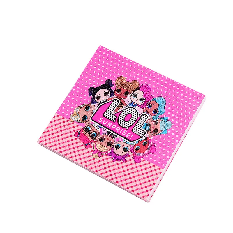 Original LOL Surprise Dolls Birthday Party Sets Party Decoration Supplies Holiday Cup Plate Spoon Cake Stand Activity Event Kids