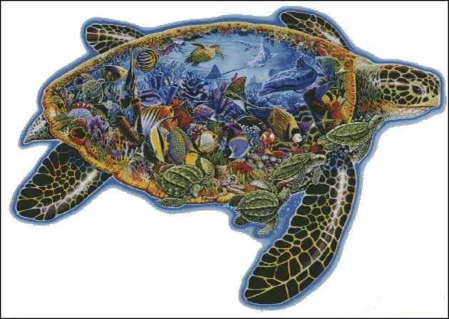 

World Of The Sea Turtles Cross Stitch Kits Top Quality Embroidery Needlework Sewing kit 14CT Unprinted DIY Handmade Art Decor