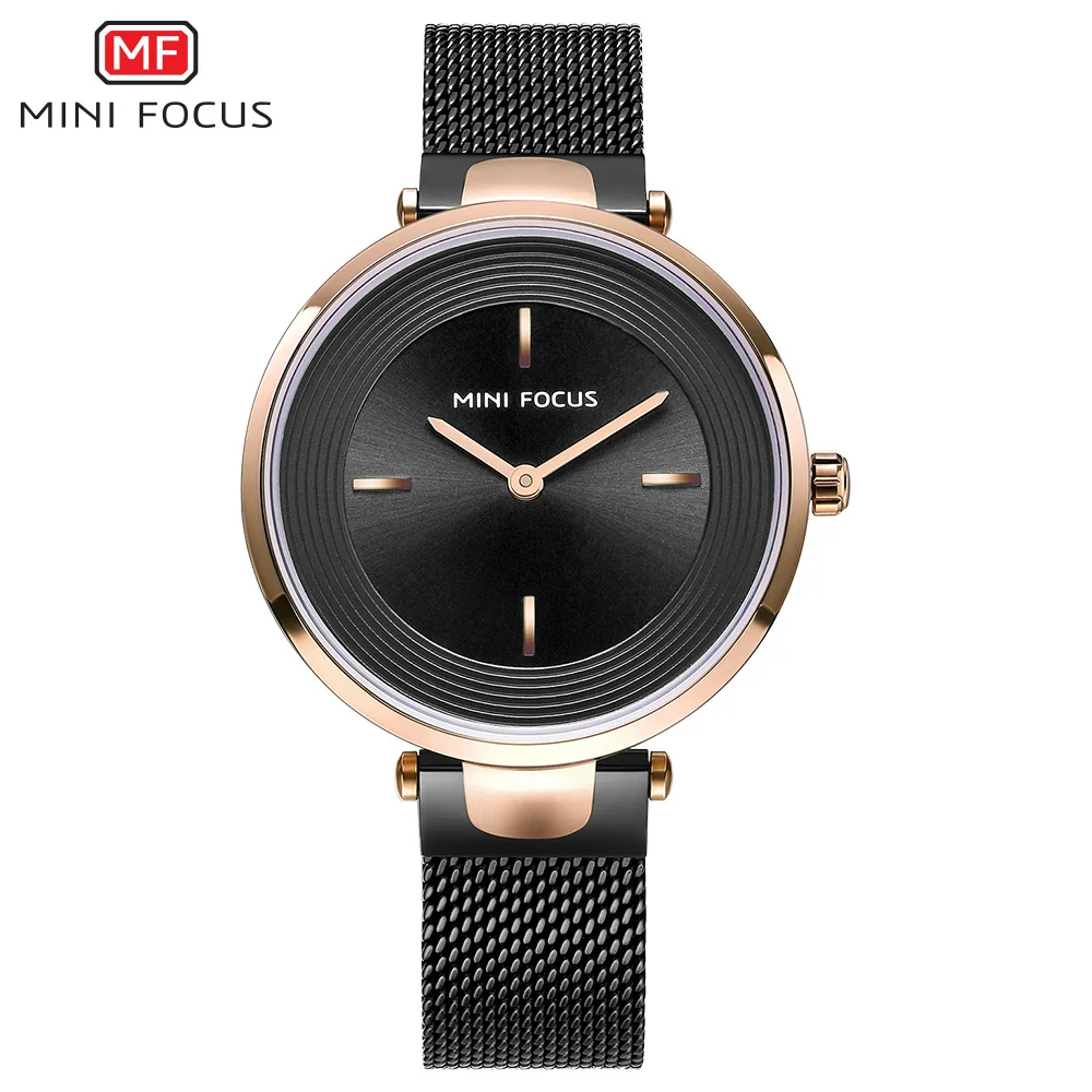 Мини-фокус женские часы люксовый бренд кварцевые женские часы женские модные водонепроницаемые наручные часы из нержавеющей стали часы Relogio Feminino - Цвет: black