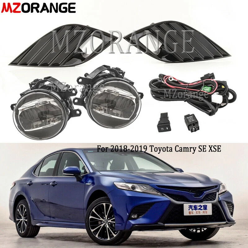MIZIAUTO светодиодный светильник для дневных противотуманных фар с переключателем для Toyota Camry SE XSE противотуманный светильник s - Цвет: 1 set