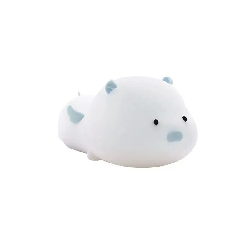 

ABUI-Led Cute Cartoon Silicone Pig Night Light Usb Rechargeable Touch Sensor Bedroom Beside Night Lamp For Children Kid Baby Gif