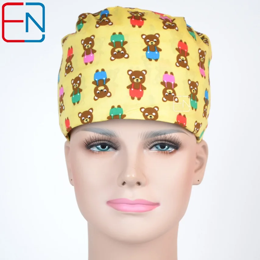 cap only Hennar Больничная Женская хирургическая шапочка маски доктора и медсестры хлопок медицинские регулируемые шапки высокое качество медицинская шапочка - Цвет: cap only
