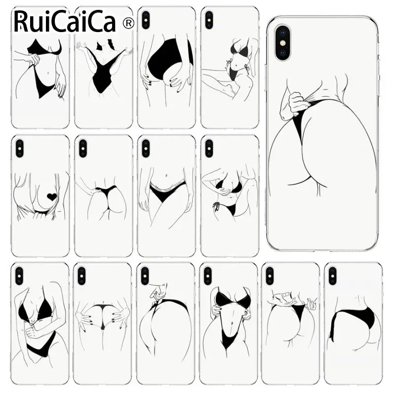 

Ruicaica Sexy Seductive Girl Thong Line Pattern Novelty Phone Case Cover for iPhone 6S 6plus 7 7plus 8 8Plus X Xs MAX 5 5S XR