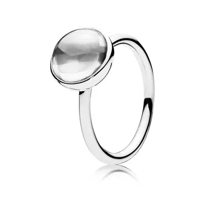Poetic Droplet Ring With Clear/Pink/Aqua Blue Cubic Zirconia 925 Sterling Silver Ring For Women Wedding DIY Europe Jewelry