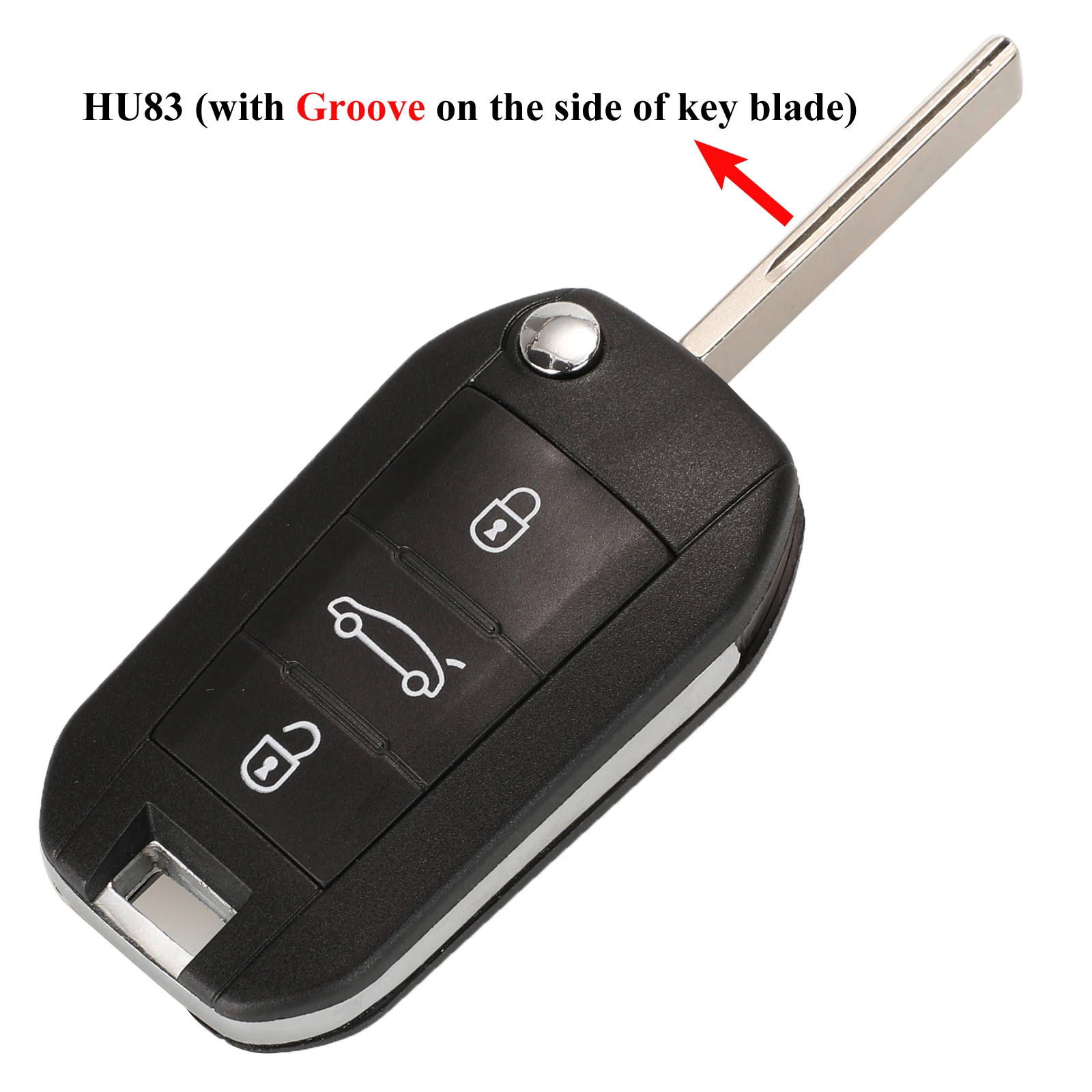 Jingyuqin дистанционного ключа оболочки HU83 для peugeot 508 208 2008 308 3008 5008 Citroen C3 C4 C4L Elysee брелок 3 кнопки - Количество кнопок: HU83 Blade