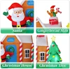 6 Ft Christmas Inflatable Santa's House with Christmas Tree & Gingerbread Man LED Blow Up Yard Decorations Christmas Party Toys 4