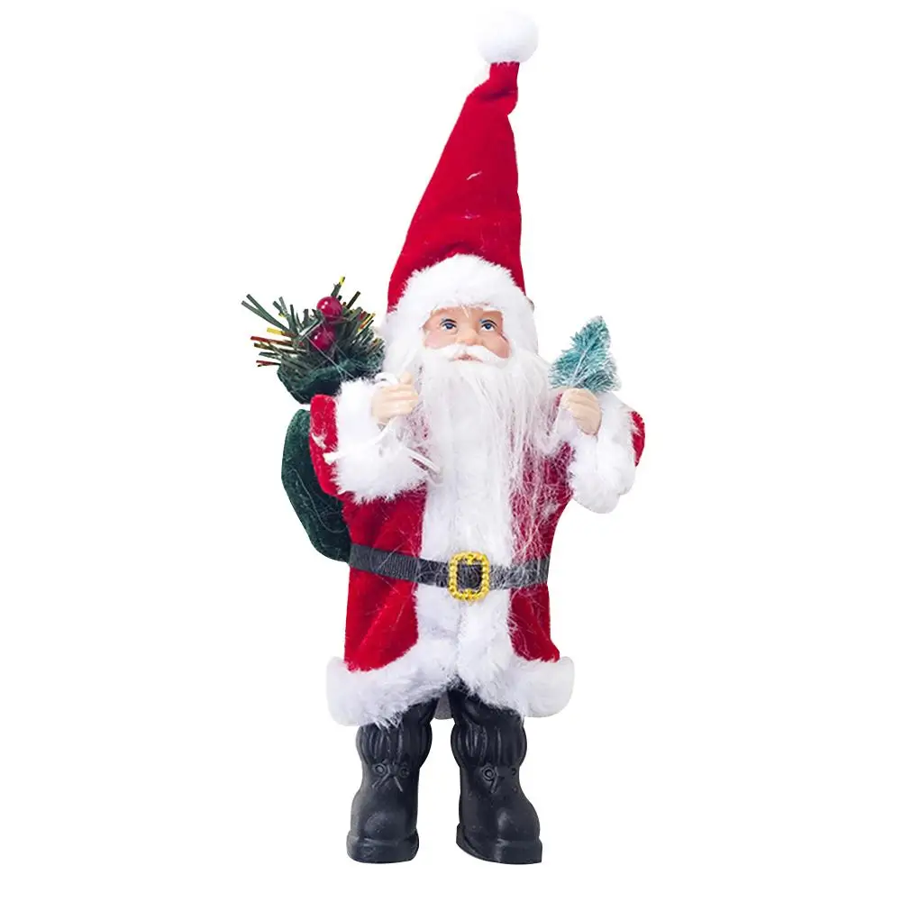 Cute Christmas Santa Claus Doll Ornament Decoration Figurine Standing Tabel Decor Christmas Tree Hanging Ornament Xmas Gift