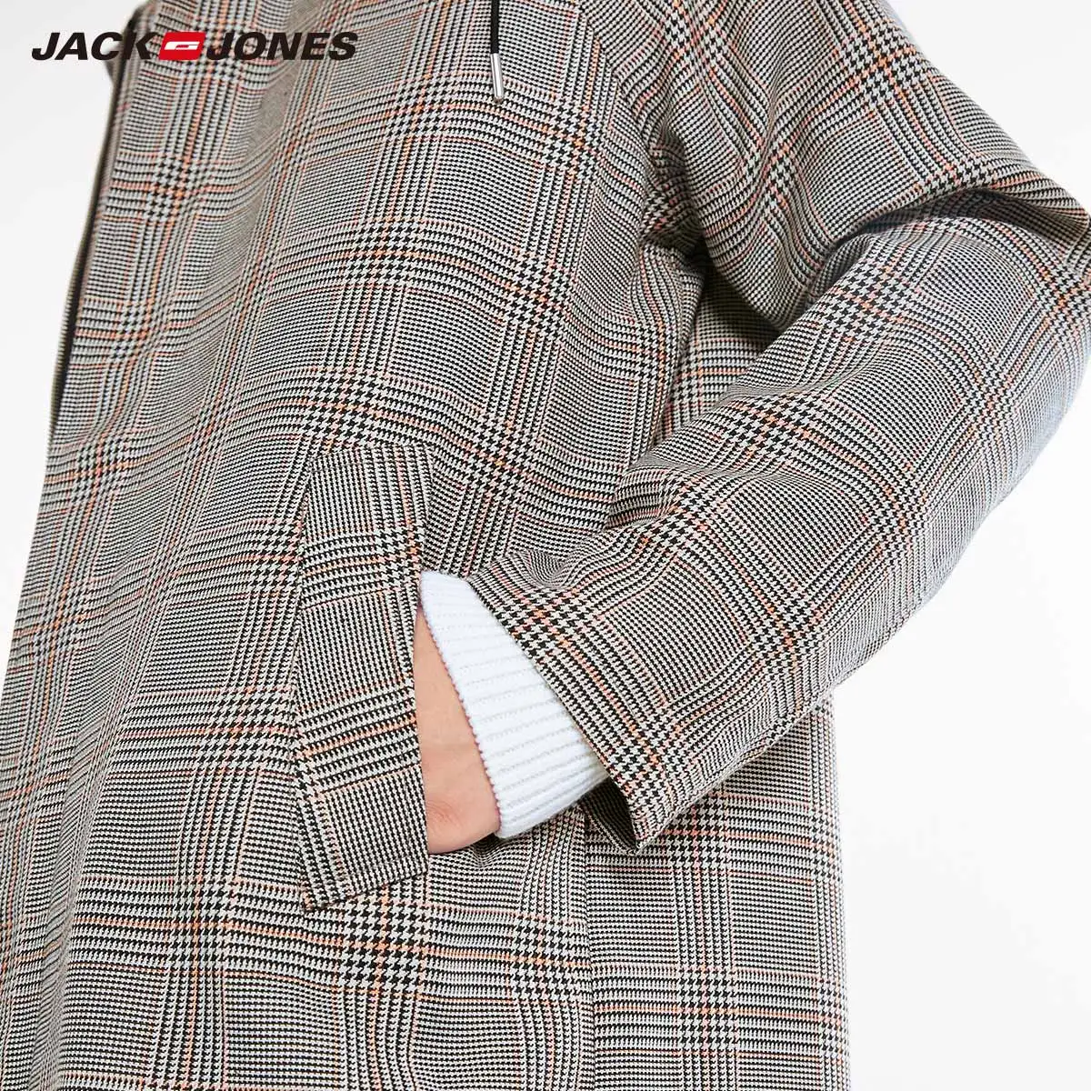 Jack Jones Осенняя мужская куртка со съемным капюшоном средней длины куртка мужская| 218321571