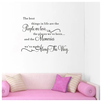 

New "The best thing in life.."with art words wall quote sticker decal for home:black