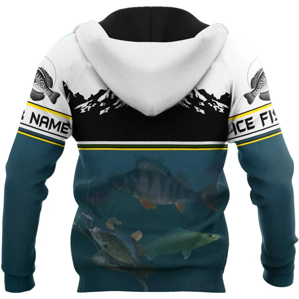 Under Water Fishing Custom Name 3D All Over Printed Men's Hoodie & Sweatshirt Autumn Unisex Zip Hoodies Casual Streetwear KJ827