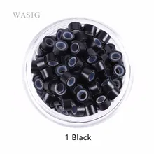 1000 шт 1# черные 4,5 мм* 2,5 мм* 3 мм Силиконовые микро кольца/звенья/бусинки инструменты для наращивания волос 7 цветов на выбор