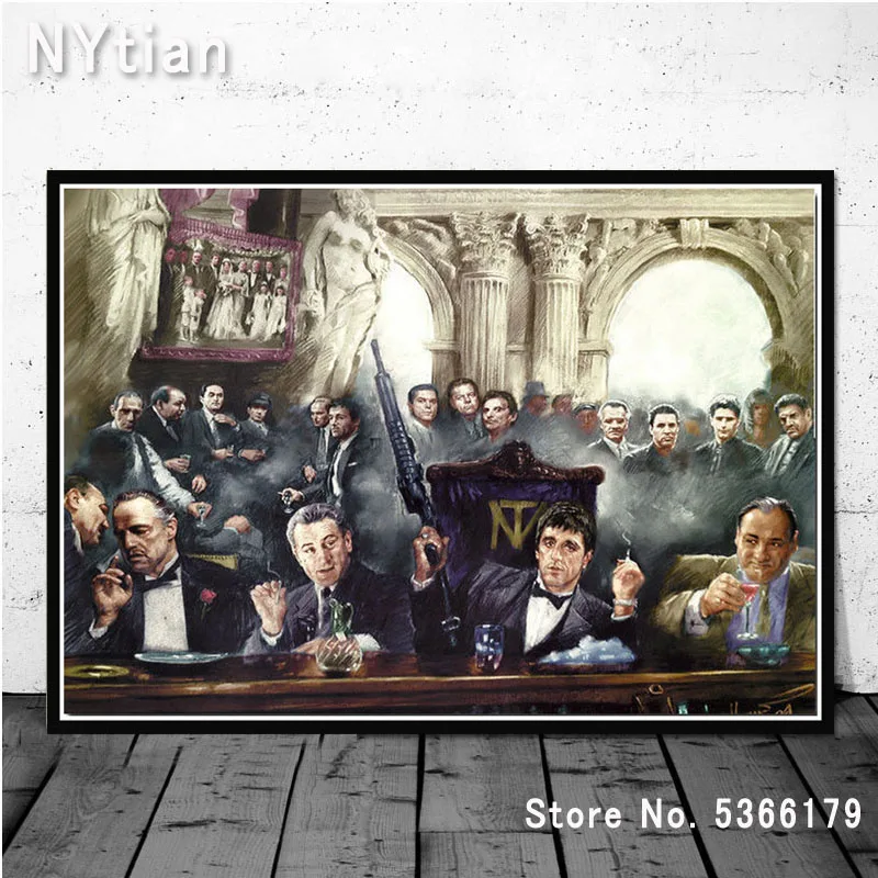 NT211 печать плакатов подарок Крестный отец гангстеры Sopranos Ретро кино актер стены искусства холст Картина гостиная Декор для дома комнаты