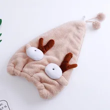 Корейский стиль мультфильм ультра-прочность водопоглощающие животные сухие волосы шапка Дети милый Быстросохнущий толстый коралловый бархат головной убор