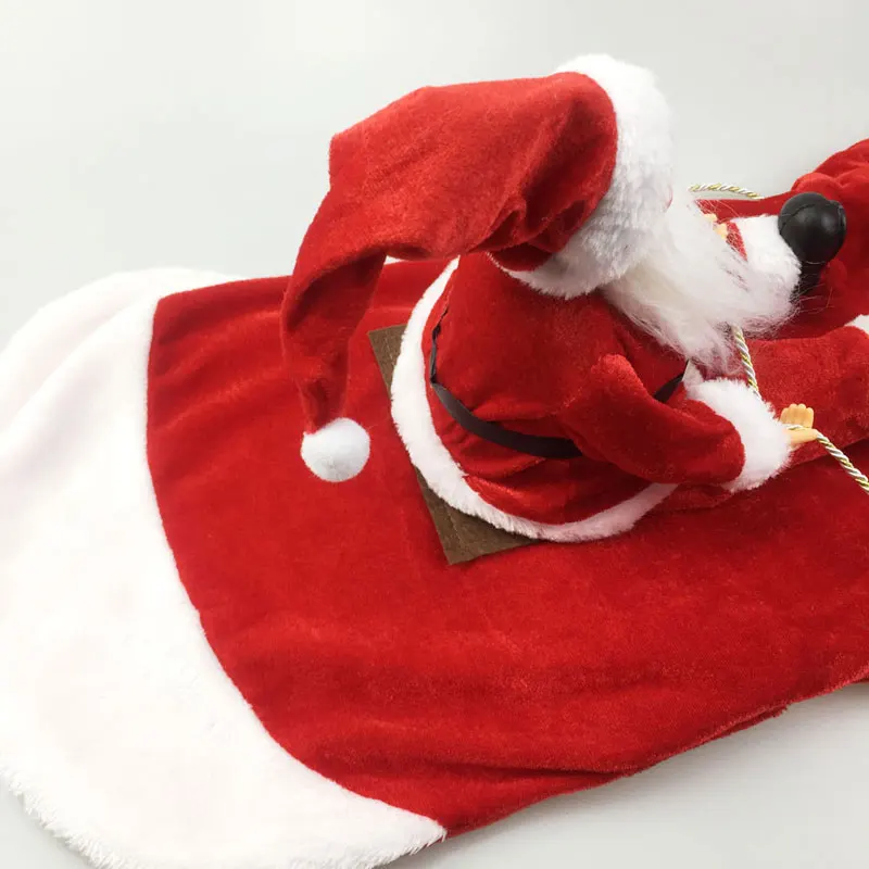 Рождественский костюм милая собака ткань Санта Клаус лося Стиль Забавный костюм Одежда для собак зимнее теплое пальто