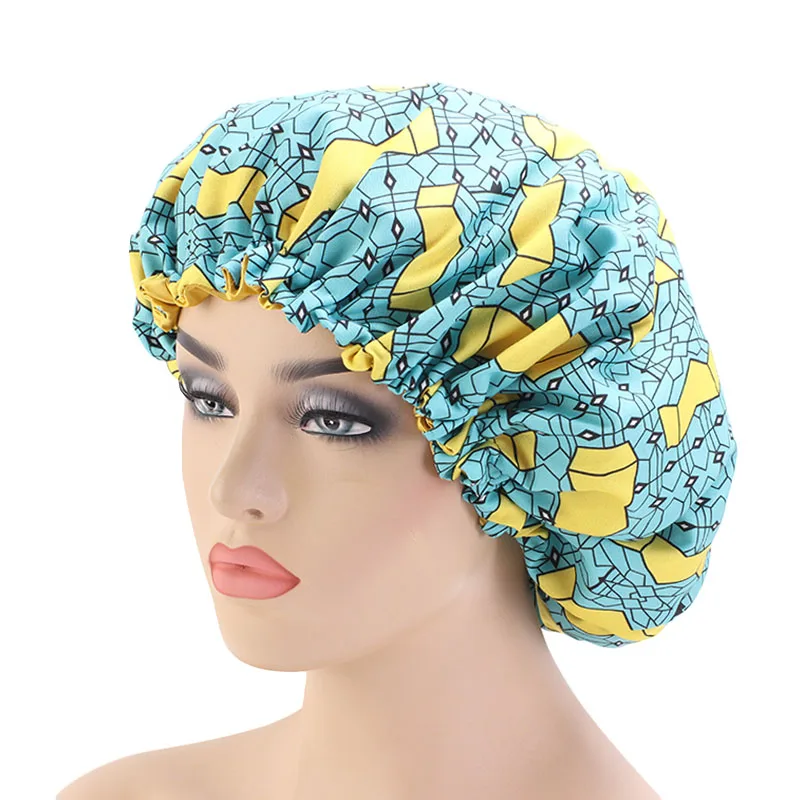 Большая африканская шапка для сна с принтом Анкара, Женская шелковистая эластичная шапка, женская шапка, аксессуары для волос, новая мода