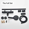 Rozin Matte Black Thermostatic Shower Faucet Wall Mounted Temperature adjustable Bathtub Mixer Tap With Handheld Bathroom Shower 5