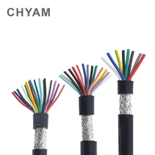 22AWG 0.3mm2 multi-core RVVP 2/3/4/5/6/7/8/10/12/14/16/20/24 ligne de Signal d'inverseur de contrôle anti-parasitage câble blindé