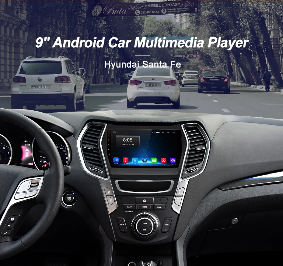 Junsun V1 2G+ 32G Android 9,0 для hyundai Santa Fe 3 2013- автомобильный Радио Мультимедиа Видео плеер навигация gps RDS 2 din dvd
