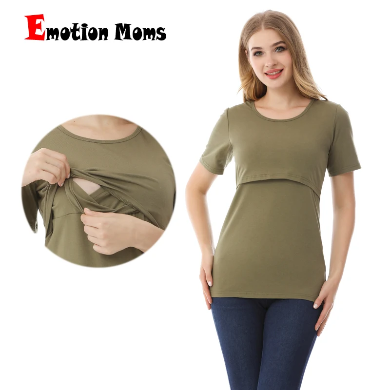

Mommy Nursing T-shirt Maternity Tops Breastfeeding Clothes Short Sleeve Cotton Shirt Lactation Blouse Big Size S-XXL