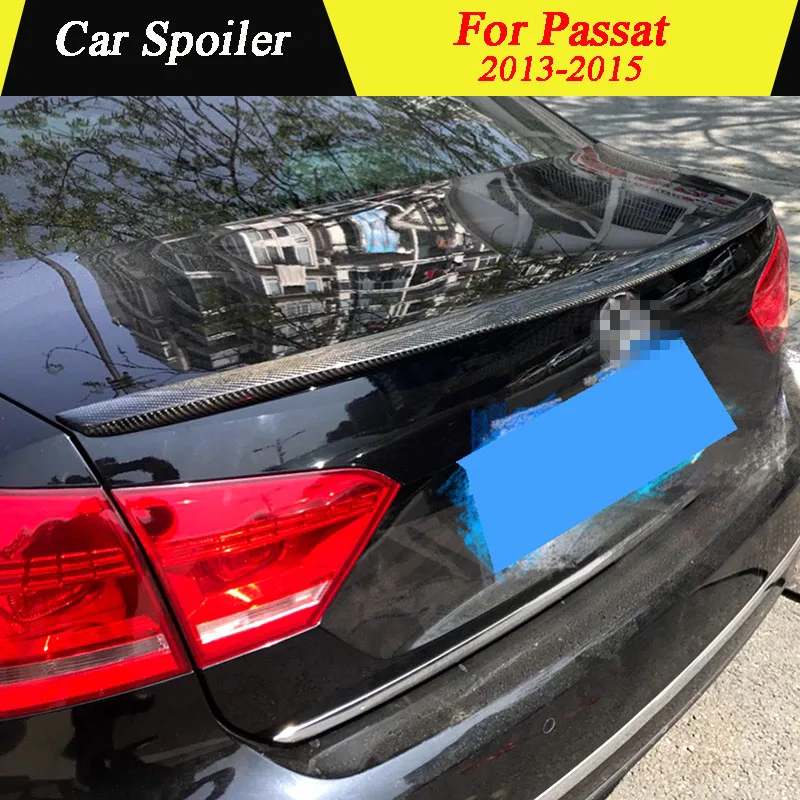 Для Volkswagen Passat 2013 высокое качество углеродное волокно черный спойлер на задний багажник, крыло автомобиля украшение в виде хвостового крыла для Passat