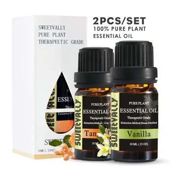 

2Pcs/Set Vanilla & Tangerine Essential Oil Air Purify Essential Oil Relieve Stress Essential Oil For Massage Aromatherapy Lamp