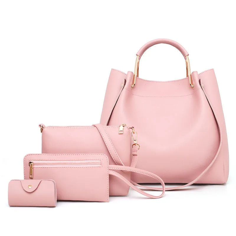 

2018 New Style Korean-style Versatile Solid Color Hand Single-shoulder Bag for Women Different Size Bags Four-piece Set Cross-bo