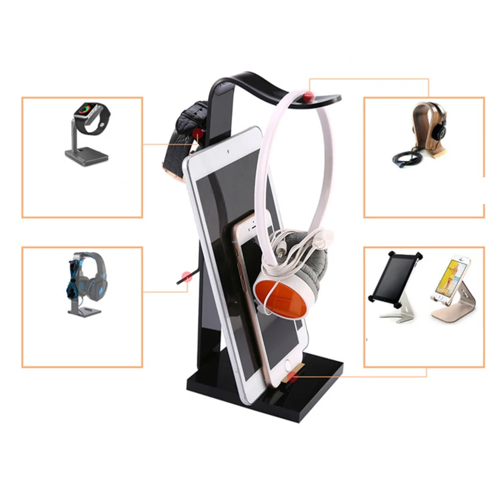 1Pc Headphone Display Stand Acrylic Durable Detachable Stereo Headphone Bracket Headphone Holder Headset Rack for Office Dorm Ho